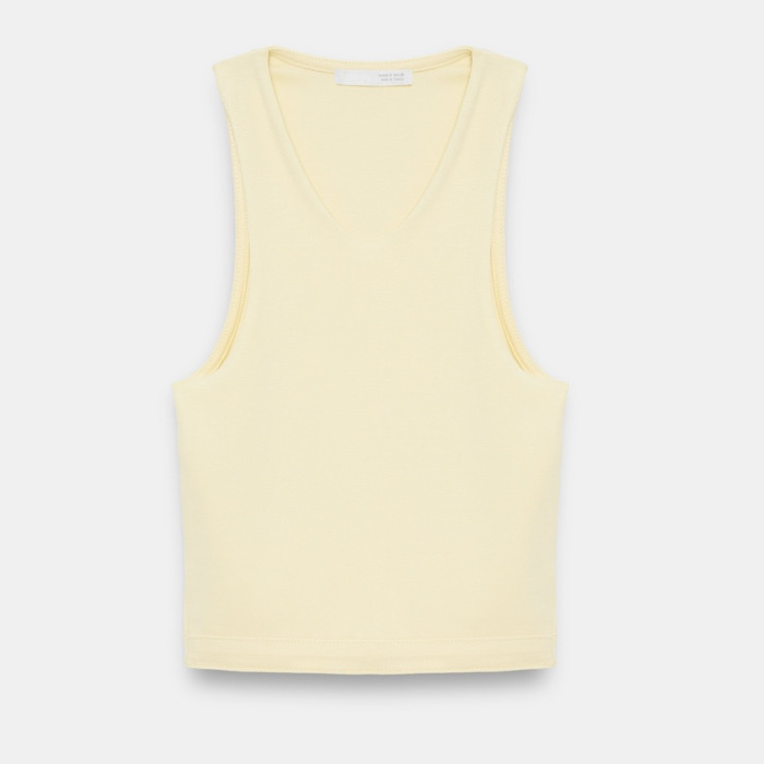 Dilvin Tereyağı Sarısı Crop Top